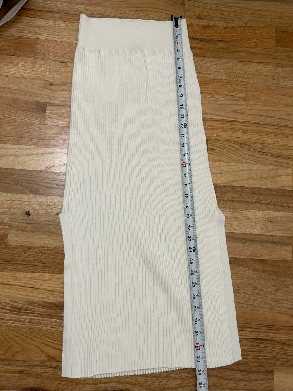 Named cashmere Cream Ribbed Knit Pencil Midi Skirt small - Picture 7 of 8